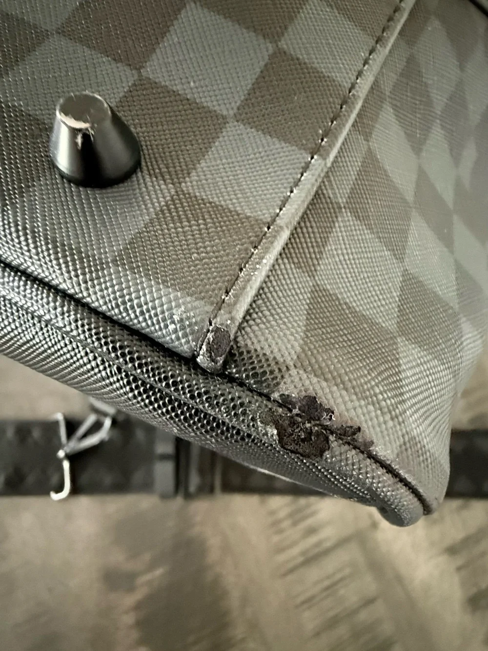 Sprayground Black & Gray Checkerboard Shark Duffel Bag